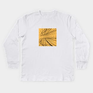 Rays - Modern Art Design | Lines | Orange and Black Kids Long Sleeve T-Shirt